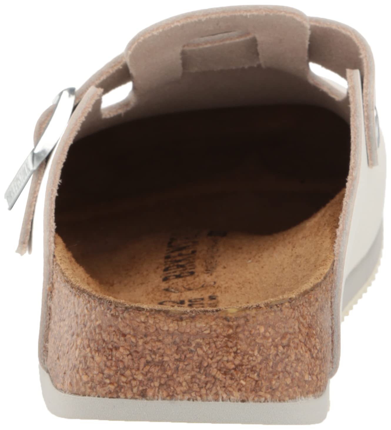 Birkenstock Boston Unisex Leather Clogs - White, EU 35 (US Women's 4-4.5) | Comfortable Slip-On Shoes for Home, Office & Casual Wear