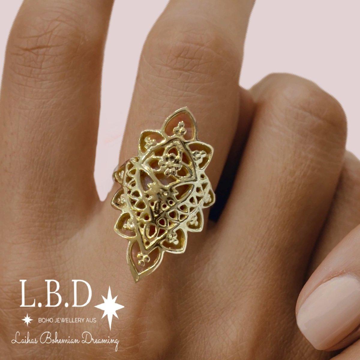 Laihas Prestige Maisie Gold Boho Ring - Elegant Bohemian Style Jewelry for Women, Perfect for Parties, Weddings & Everyday Wear