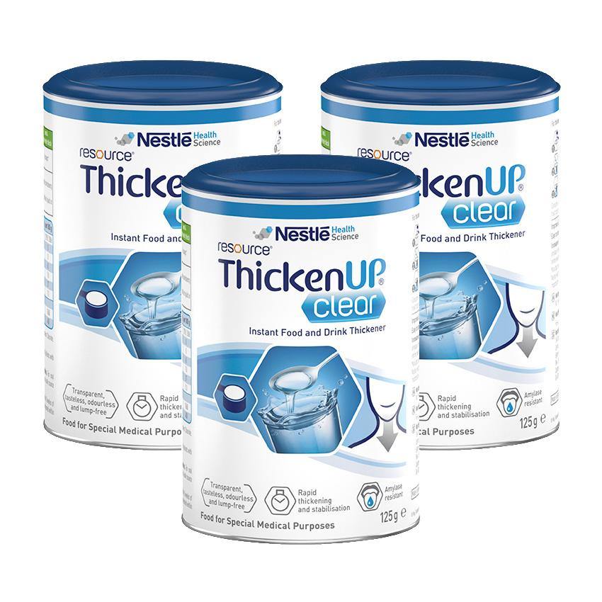 Resource Thicken Up Clear - 125g Powder for Thickening Liquids & Foods | Dysphagia & Swallowing Difficulty Aid | Ideal for Soups, Beverages & Purees