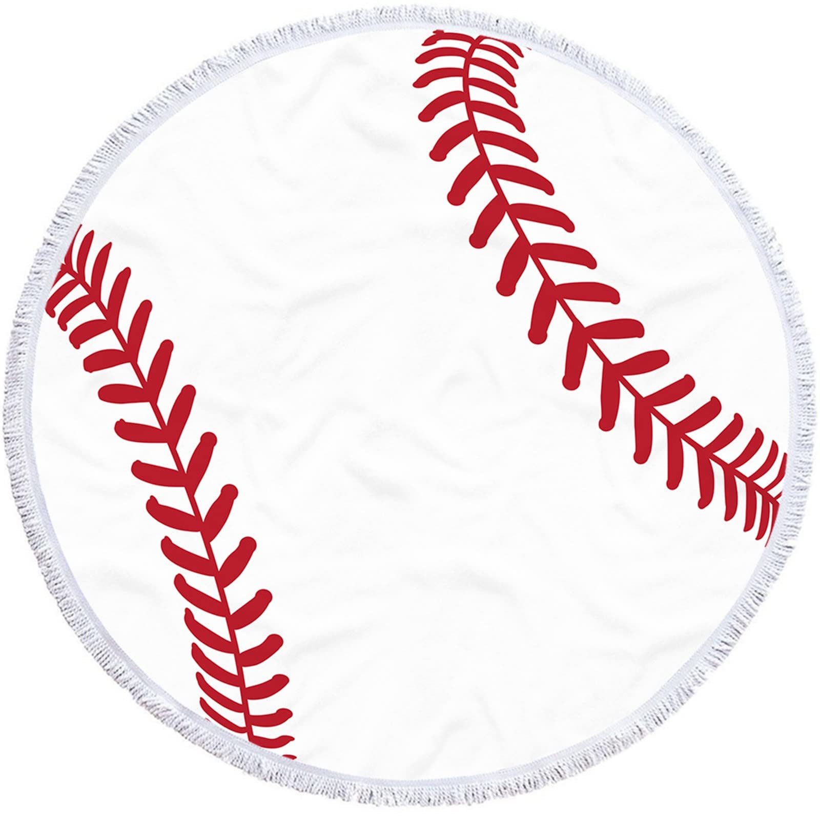 Round Softball Beach Towel - Ultra Light Blue Sandproof Bath Towel, Quick Dry Travel Blanket for Swimming Pool, Camping, Yoga, Fitness - Perfect for Beach, Picnic, Travel & Outdoor Activities