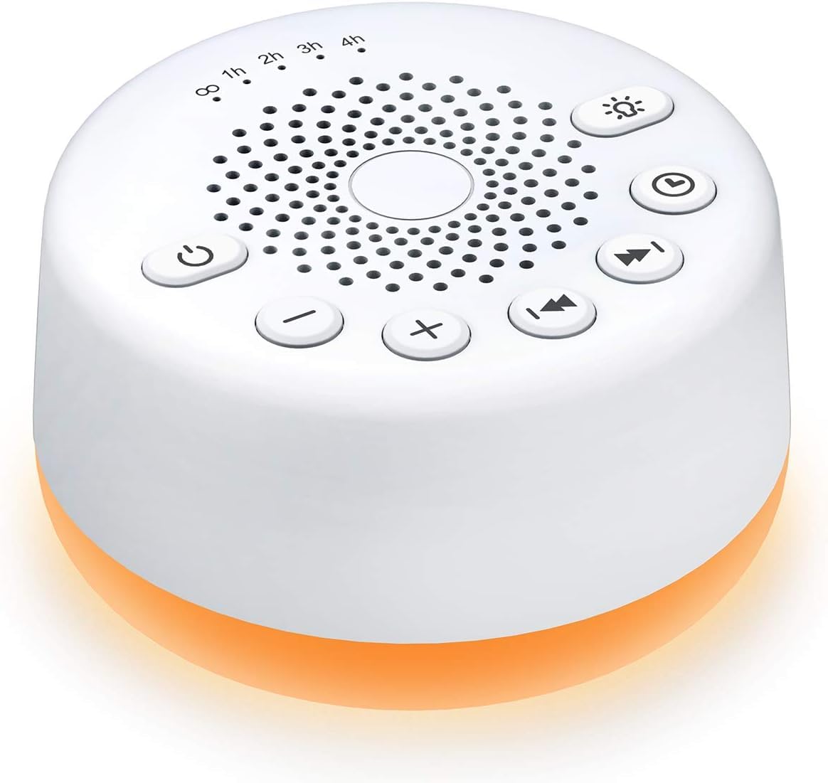 Easysleep White Noise Machine with 25 Soothing Sounds, Night Light & Memory Function - 32 Volume Levels, 5 Sleep Timers, AC/USB Powered for Baby & Adult Sleep, Relaxation, Meditation (White)
