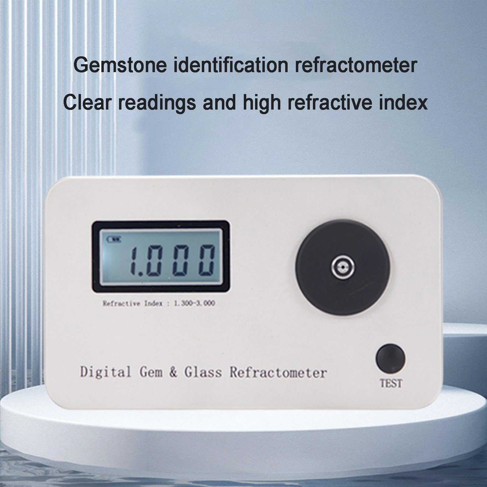 Gemstone Refractometer - Professional Jewelry Tester Tool with LCD Screen (Refractive Index 1.300-3.000) for Diamond, Gold & Silver Identification - Perfect for Gemologists, Jewelers and Jewelry Appraisers