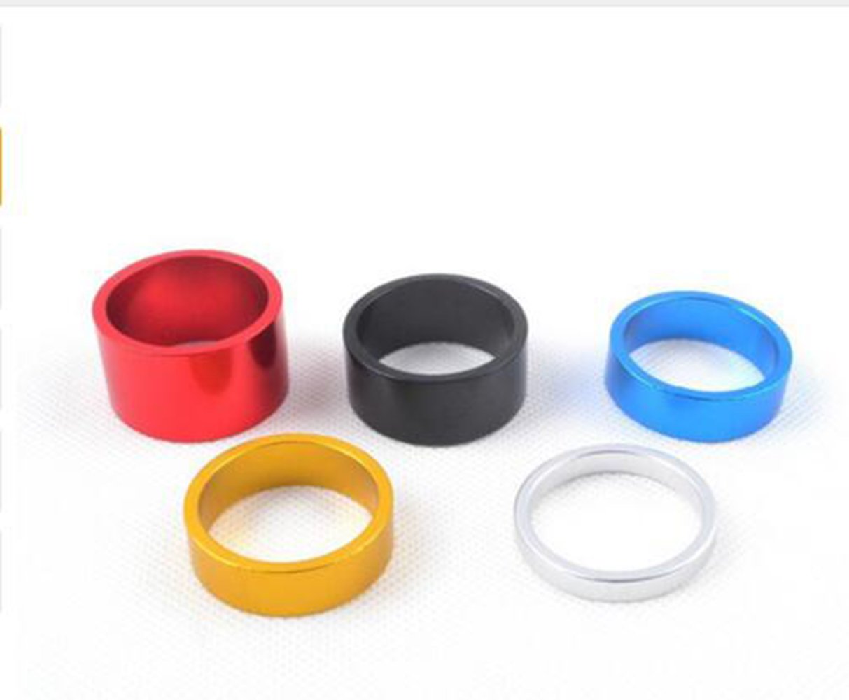 Yosso Vbestlife Bike Headset Spacer Set - 4Pcs Aluminum Alloy Stem Spacers (5mm/10mm/15mm/20mm) & Fork Washers for 1 1/8