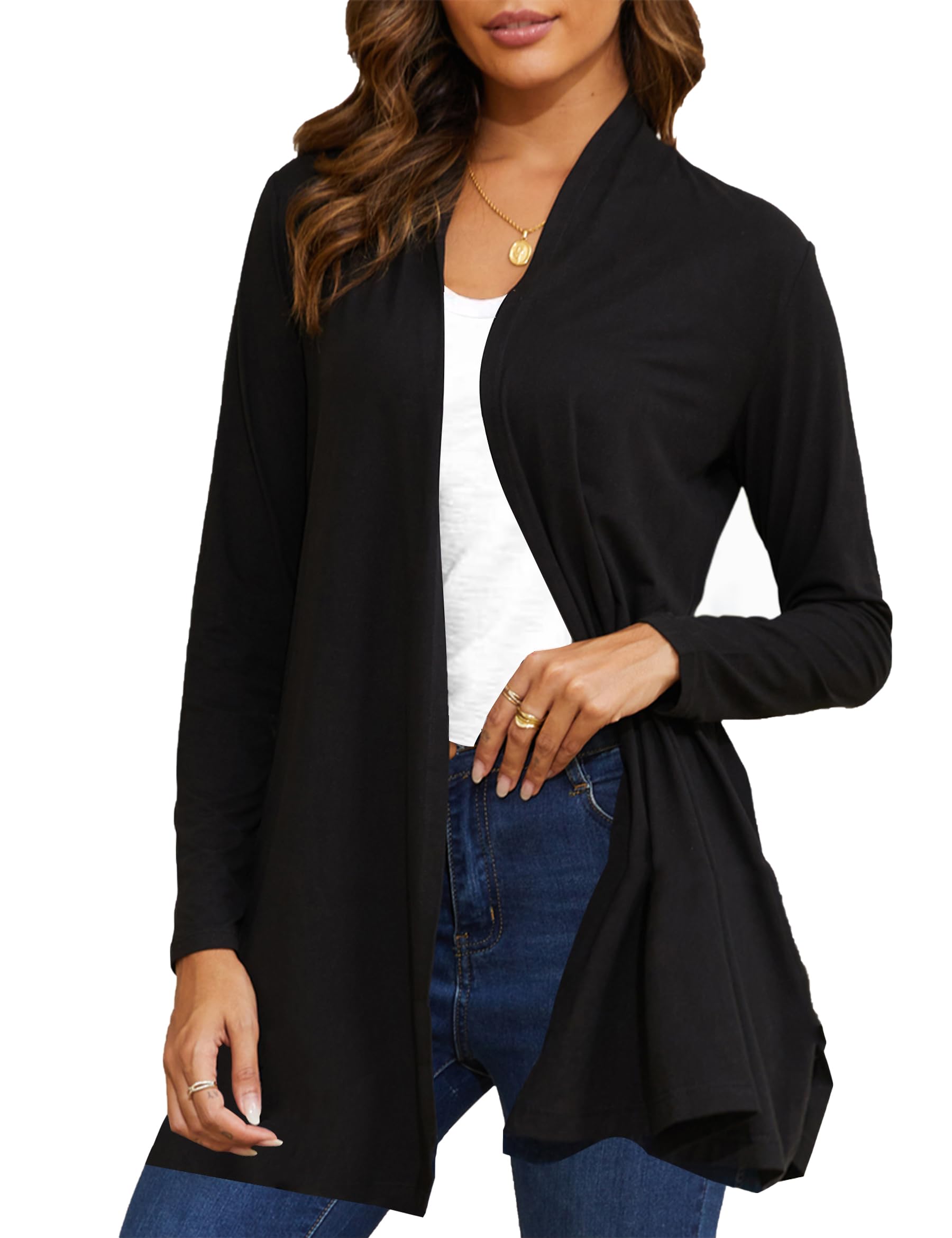Women's Lightweight Long Sleeve Cardigan Sweater - Soft as Melted Butter, Perfect Drape for Casual & Dressy Outfits (Sizes S-3XL) | Ideal for Office, Date Night & Fall Layering