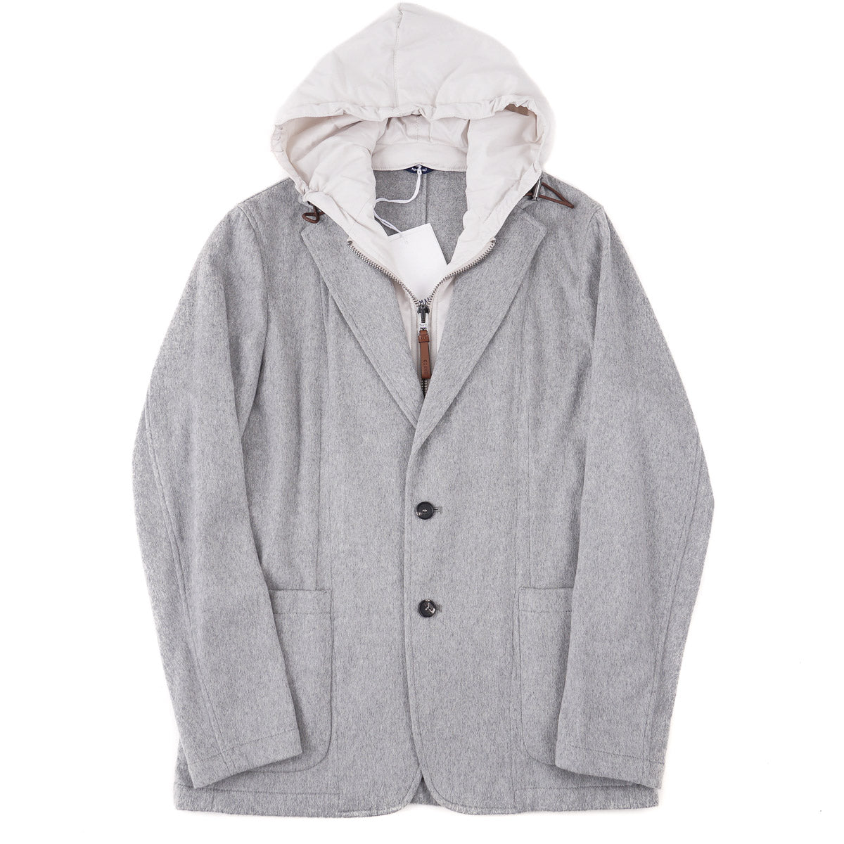 Luxury Cashmere Blazer Jacket with Hood - Women's Elegant Office Wear & Casual Outerwear for Fall & Winter Seasons