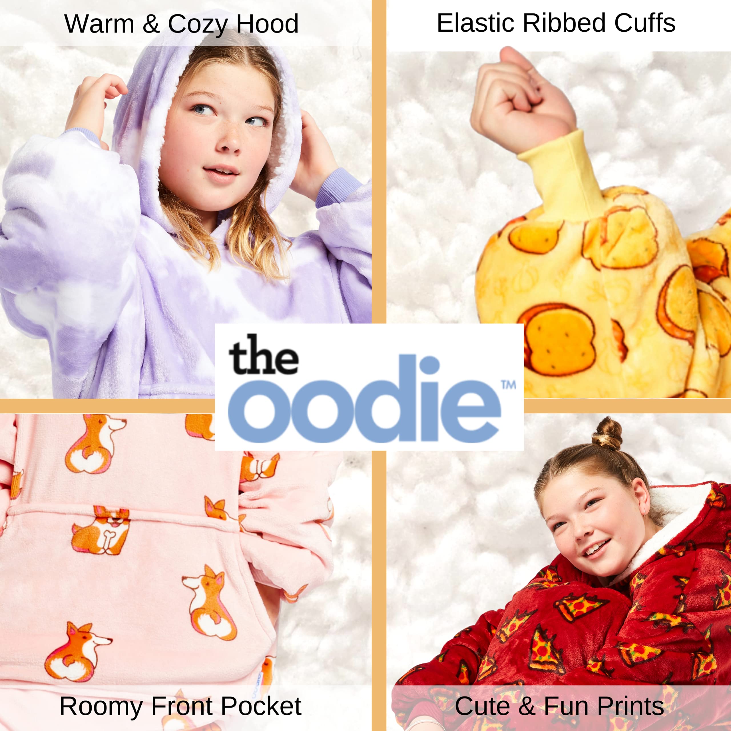 Cozy Kids Oodie Blanket Hoodie - Soft Wearable Blanket with Hood for Boys & Girls | Multiple Colors & Patterns | Perfect for Lounging, Sleepovers & Cold Weather Comfort