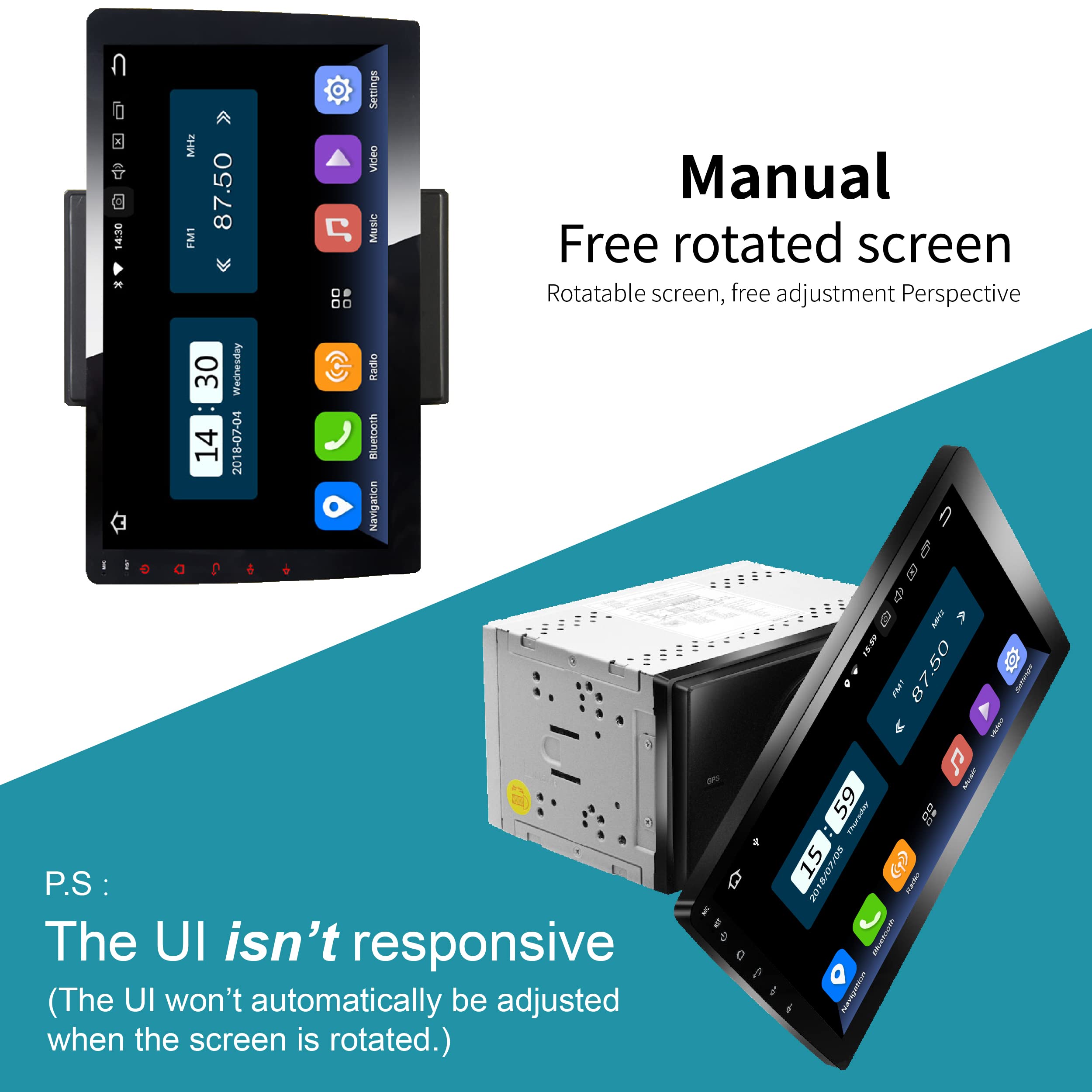 AMASE AUDIO Android 13 Car Stereo with Wireless CarPlay & Android Auto - 10.1