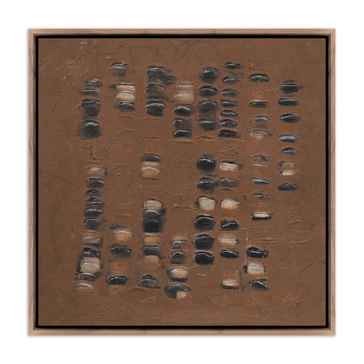 Adobe By Jamie Beckwith 48x48 Rustic Walnut Wood Wall Art - Handcrafted Modern Farmhouse Decor for Living Room, Bedroom & Office