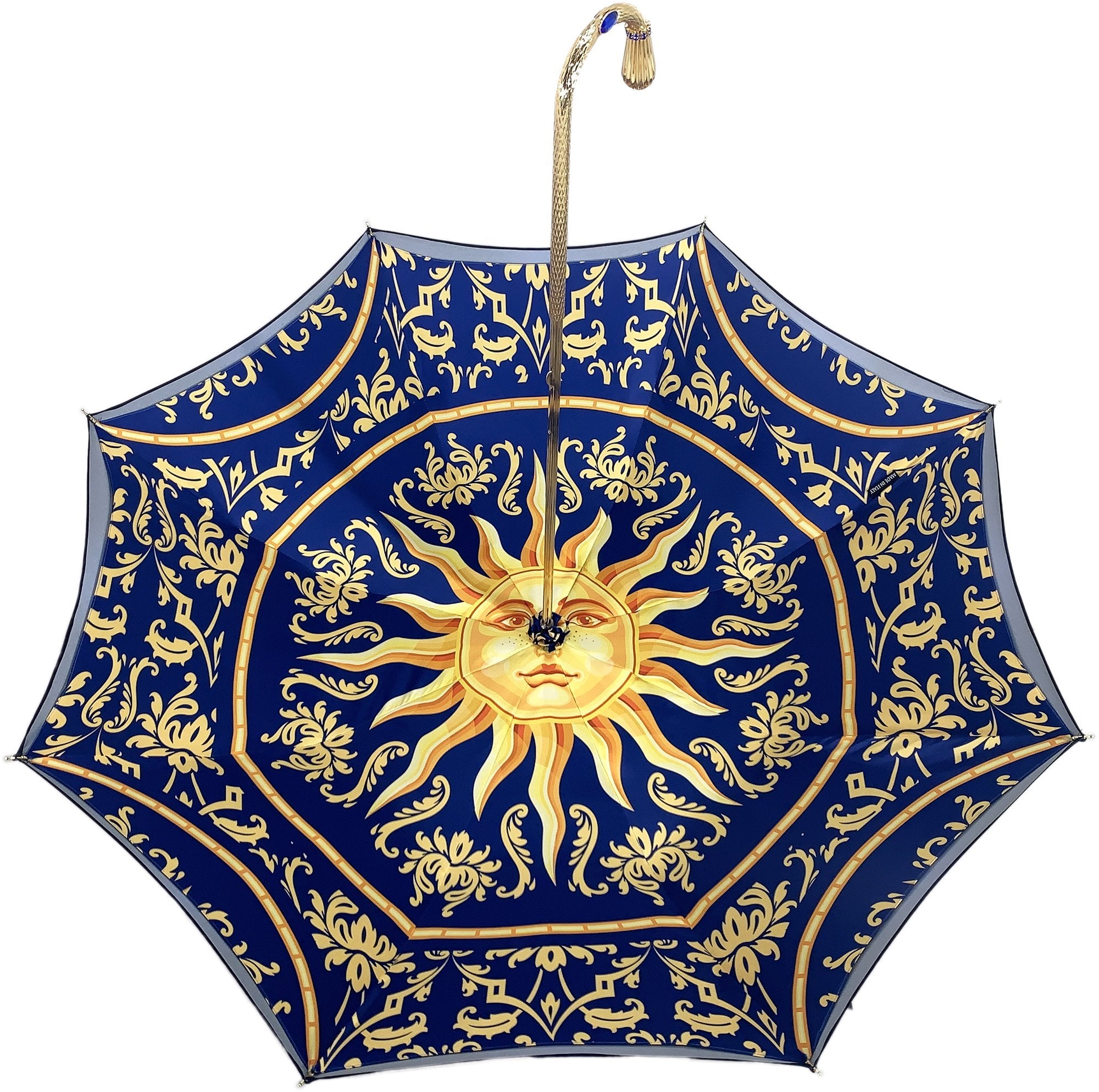 Luxury Blue Satin Double Canopy Umbrella - Waterproof Windproof Outdoor Patio Garden Beach Sunshade for Women & Men