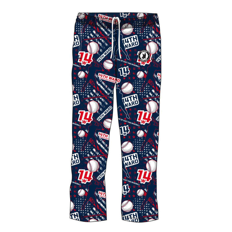 Youth & Adult 14th Ward Baseball Navy Lounge Pants - Comfortable Casual Wear for Baseball Fans, Home Relaxation & Sports Events