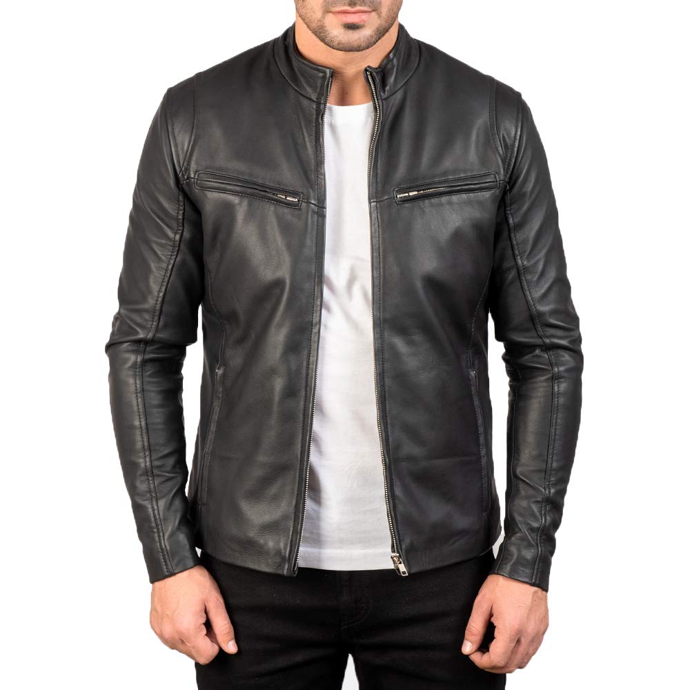 Premium Men's Sheepskin Leather Motorcycle Jacket - Ionic Style Biker Jacket for Riding & Casual Wear | Durable, Comfortable & Stylish for Motorcycle Enthusiasts & Fashion Lovers