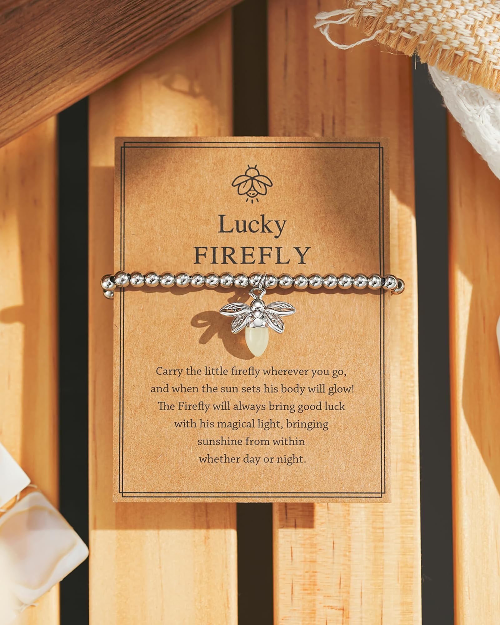 Lucky Firefly & Bumble Bee Bracelet for Women - Inspirational Jewelry Gift for Birthday, Christmas & Special Occasions - Perfect for Everyday Wear, Date Nights & Gift Giving
