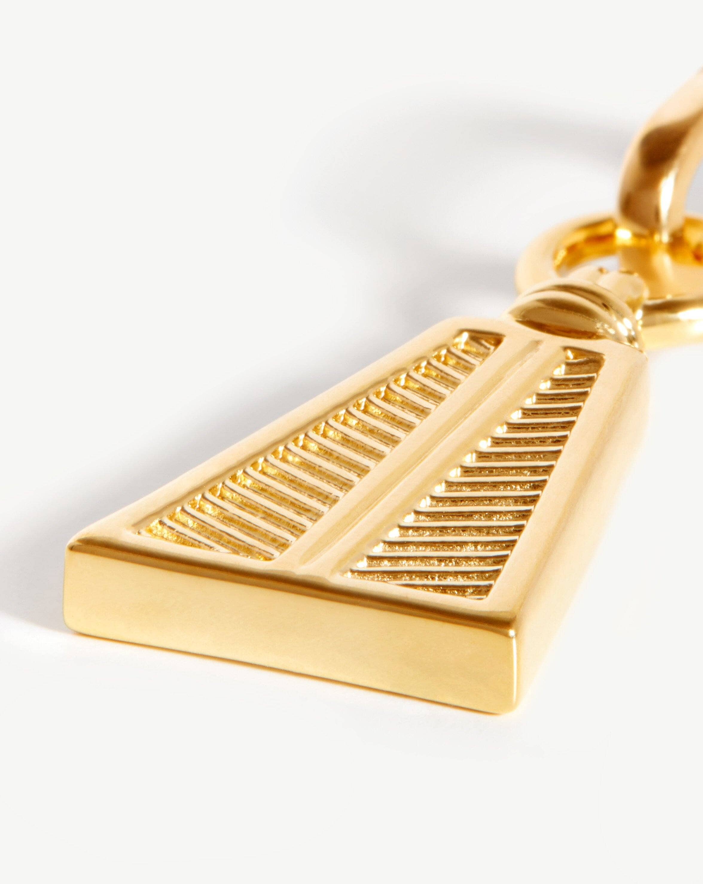 Ridge Pyramid Clip On Pendant Necklace - Minimalist Geometric Jewelry for Women & Men | Perfect for Everyday Wear, Gifts & Layering