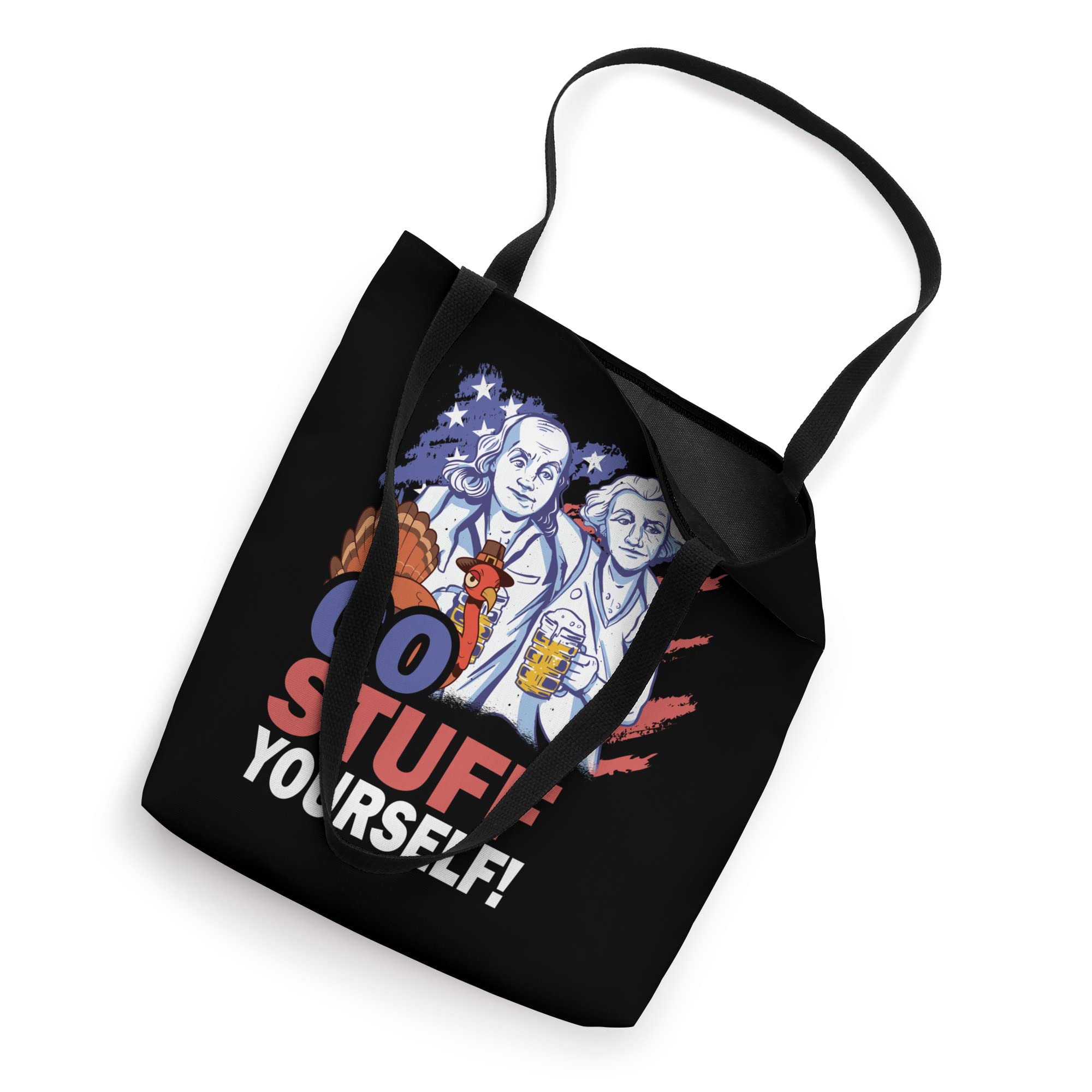 Funny Thanksgiving Tote Bag for Men - 'Go Stuff Yourself' Beer & Turkey Design - Perfect for Holiday Parties, Gifts & Grocery Shopping