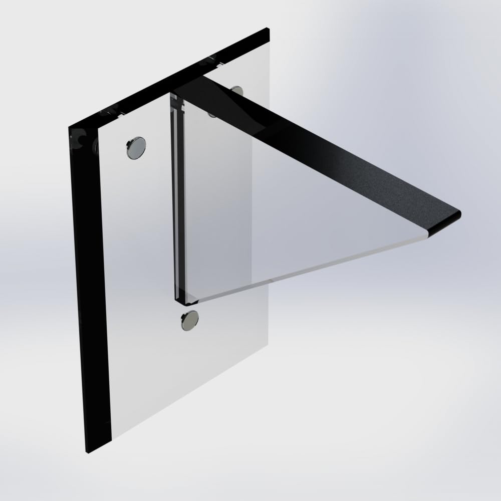 Clear Acrylic Shelf Support - 4 Inch Flush Mount No Lip Bracket - Set of 2 - Perfect for Floating Shelves, Bathroom Storage & Display Cabinets