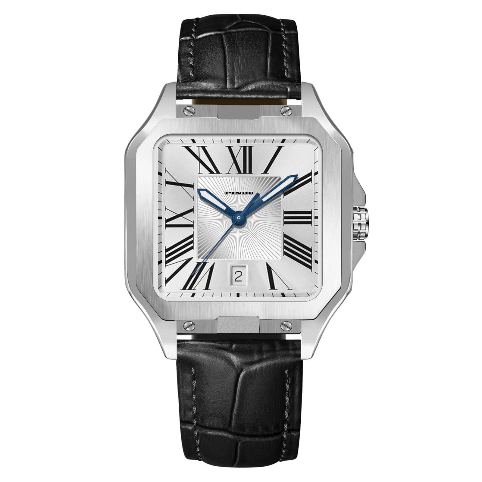PINDU Automatic Men's Watch - Tank Business Dress Square Mechanical Watch for Men, Simple & Easy to Read | Perfect for Office, Formal Events & Everyday Wear