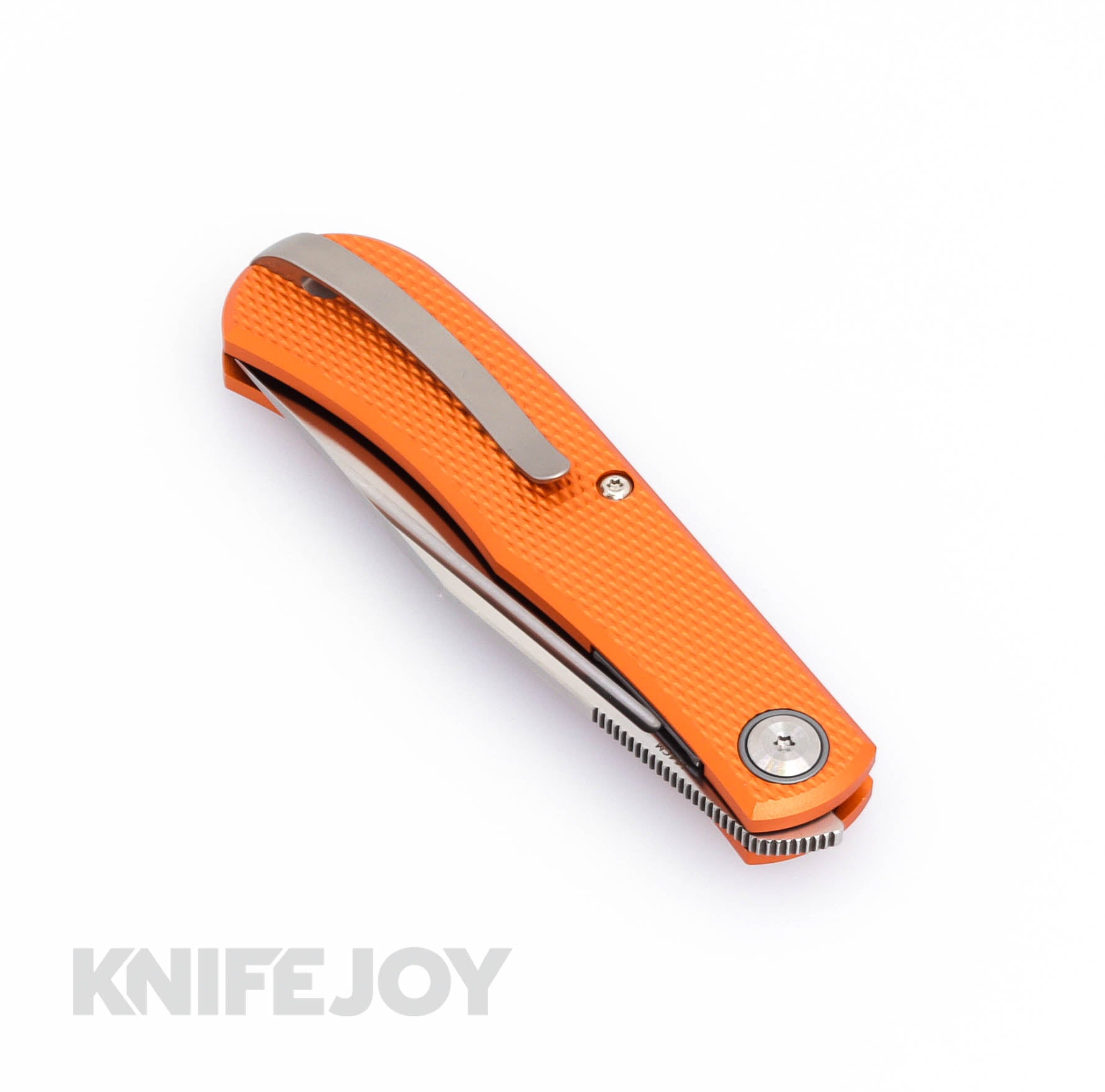 Daedalus Knife Co. The Lab Model Front Flipper - Satin Blade & Orange Aluminum Handles - EDC Pocket Knife for Outdoor, Camping, and Everyday Carry