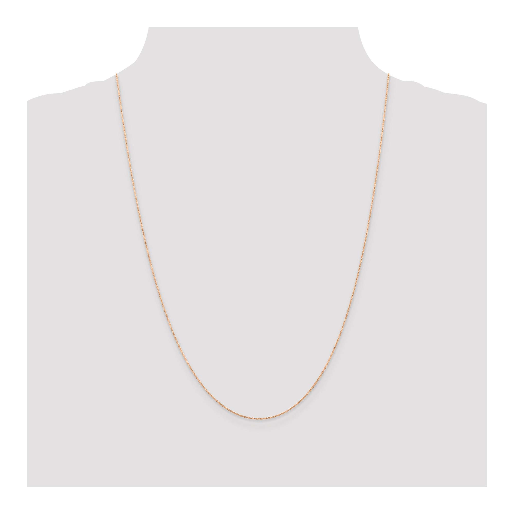 14K Rose Gold 0.5mm Cable Rope Chain Necklace - 18 Inch Dainty Jewelry for Women - Perfect for Layering, Gifts & Everyday Wear