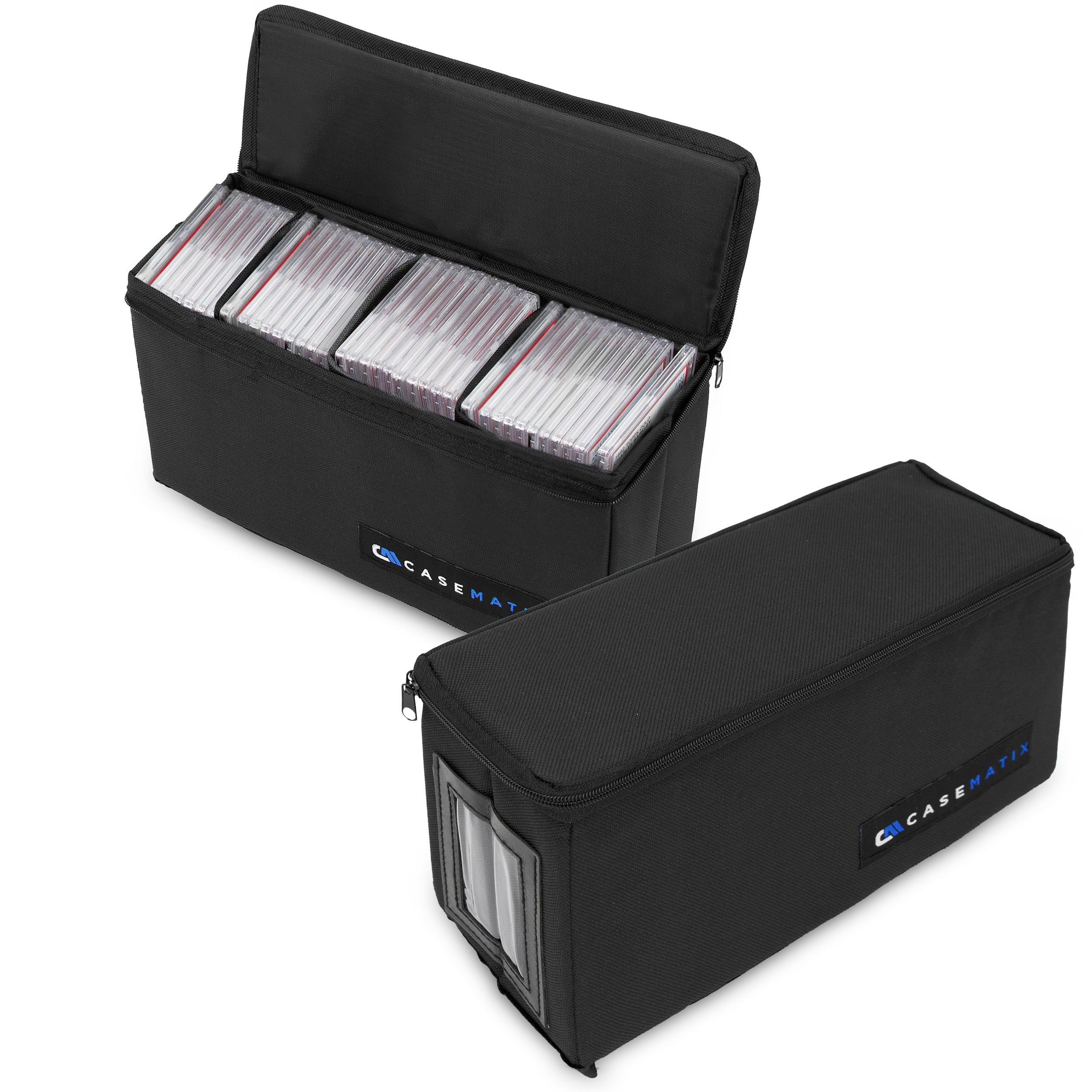 CASEMATIX Light Duty Graded Card Case - Holds 30 BGS PSA Graded Sports Trading Cards, Collapsible Slab Storage Box with 3 Dividers - Perfect for Collectors, Card Shows & Home Display