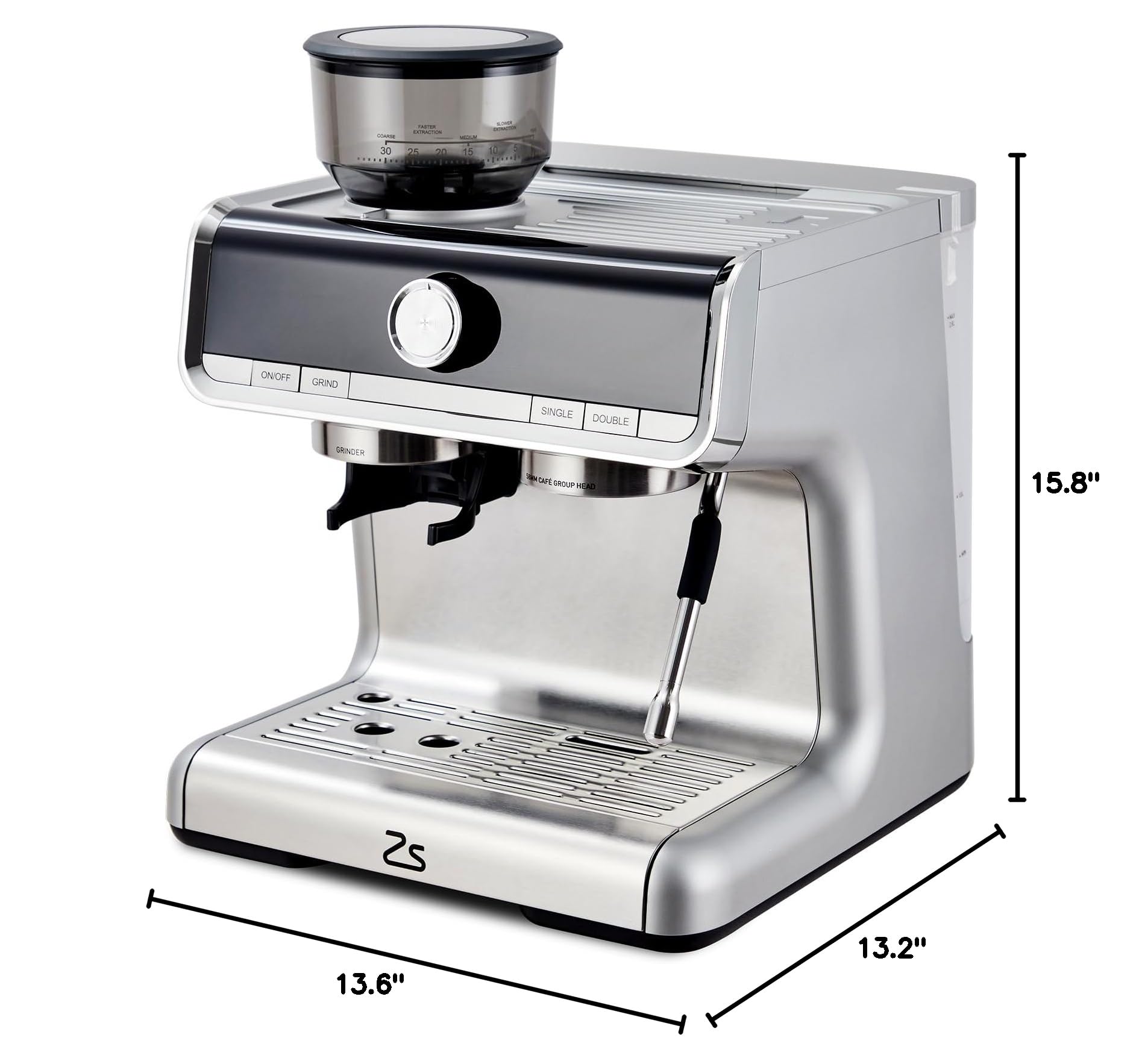GAOMON 20 Bar Professional Espresso Machine with Built-in Grinder & Milk Frother, 2.8L Large Water Tank - Perfect for Home Baristas to Make Latte, Cappuccino & Espresso (1450W) | Ideal for Coffee Shops, Offices & Gift Giving