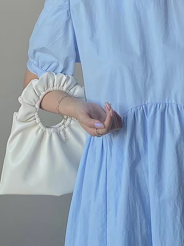 Lovevop Crinkled Cloud Mini Clutch Bag - Stylish Wristlet Purse for Women | Perfect for Parties, Weddings & Evening Events