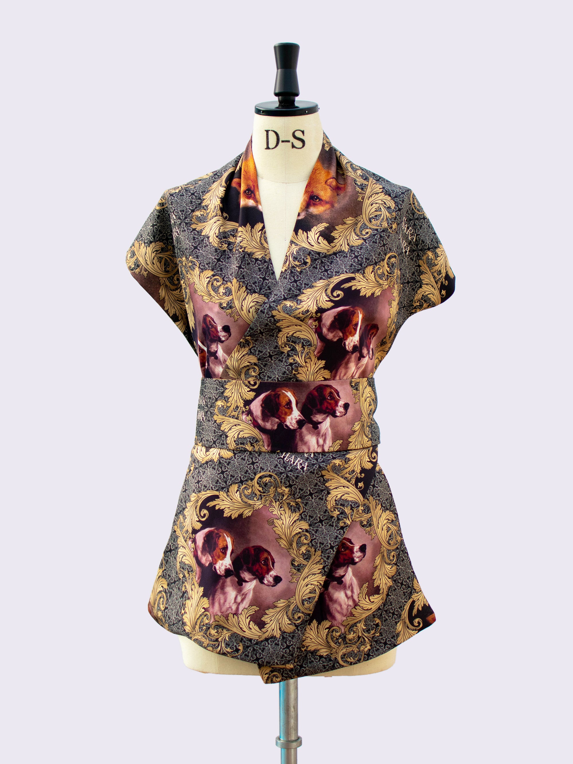 Stylish Hound Print Silk Maxi Scarf - Elegant Fashion Accessory for Women, Perfect for Parties, Weddings & Everyday Wear