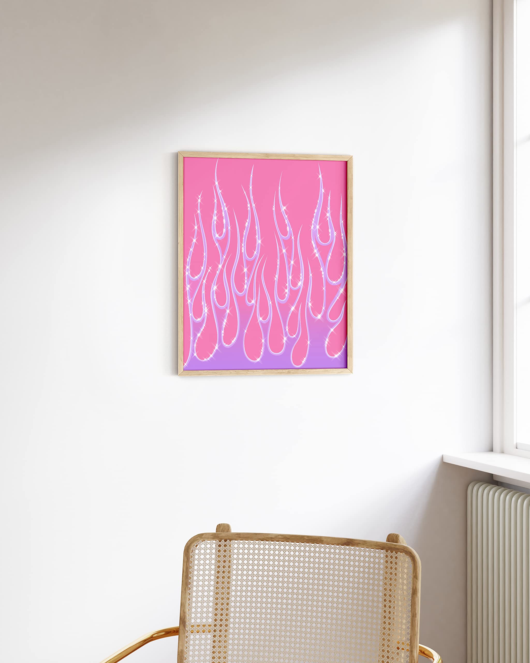 HAUS AND HUES Pink Aesthetic Wall Art - 12x16 Inch Beige Framed Indie Decor for Teen Girls Bedroom | Y2K Room Decor, Baddie Aesthetic, Perfect for Dorm & Home Office Wall Decoration