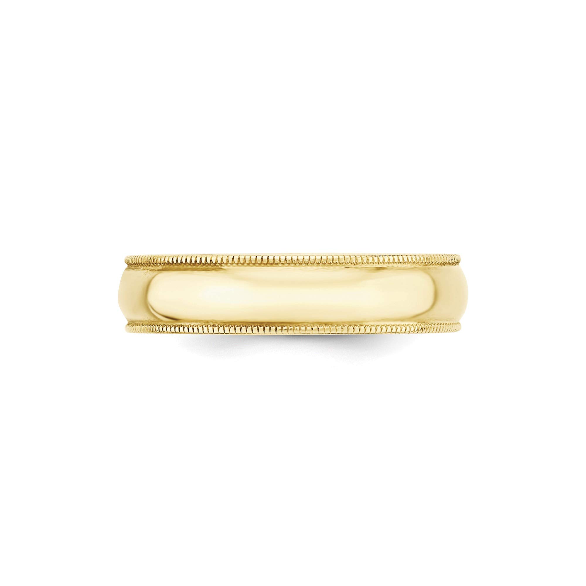 10K Yellow Gold 5mm Milgrain Wedding Band - Size 10.5 for Bridal Jewelry