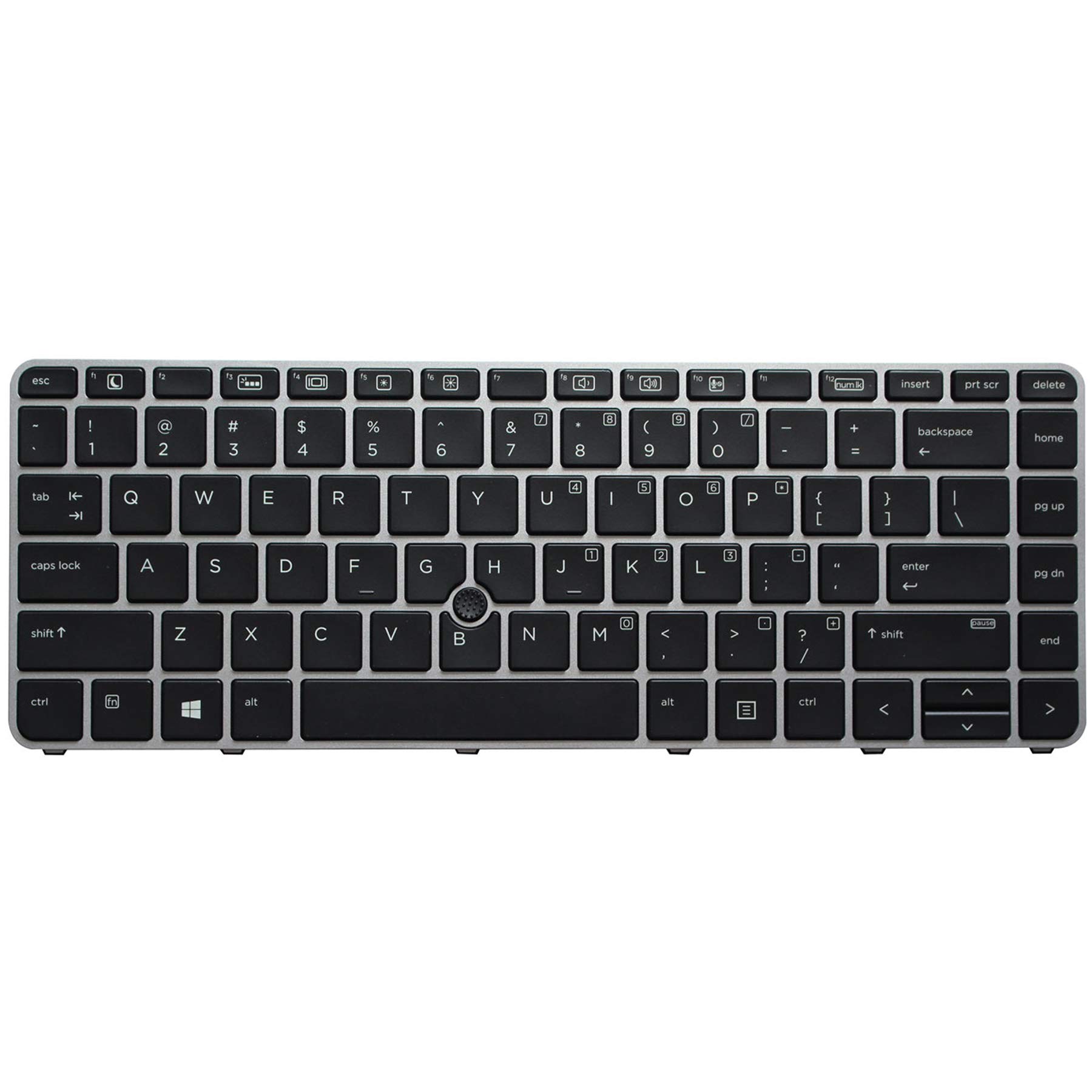 Original HP EliteBook 745 G3/G4 840 G3/G4 848 G3 Replacement Silver Backlit Keyboard with Pointer - Compatible for Laptop Typing, Office Work & Business Use