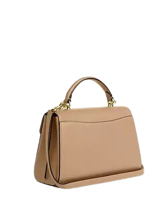 Coach Eliza Leather Top Handle Bag with Gold-Tone Hardware - Perfect for Work, Travel & Everyday Use