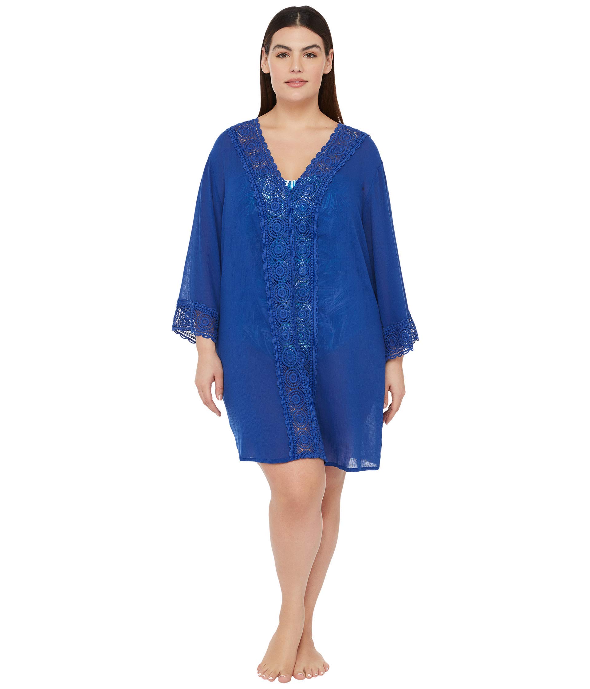 La Blanca Women's V-Neck Tunic Swimsuit Cover Up - Lightweight Beach Dress for Pool, Vacation & Summer Outfits