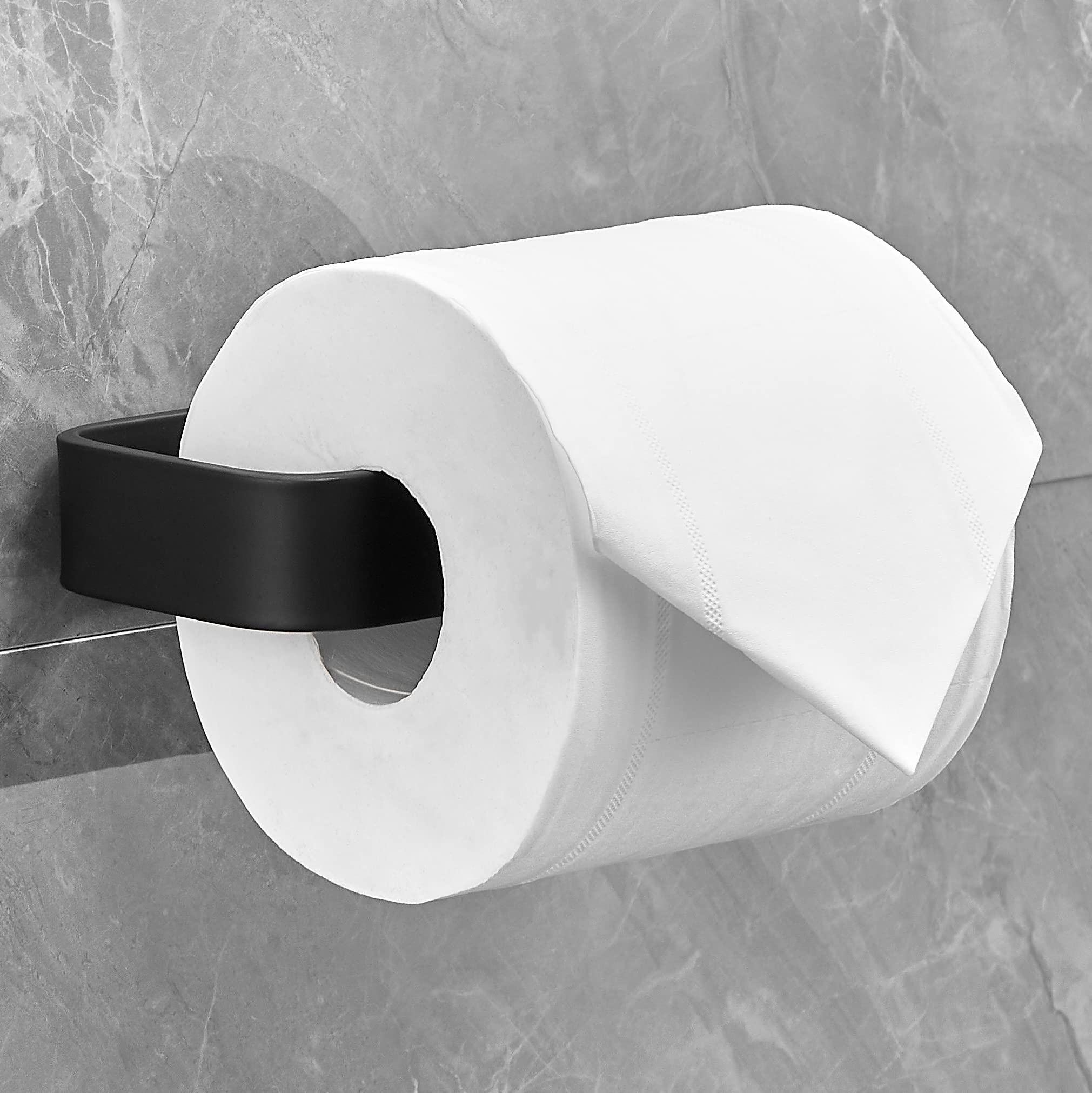 Plantex Space Aluminum Toilet Paper Holder - Modern Bathroom Tissue Roll Dispenser for Home & Office - Durable Black Bath Accessory (Perfect for Bathrooms, Restrooms, RVs & Tiny Homes)