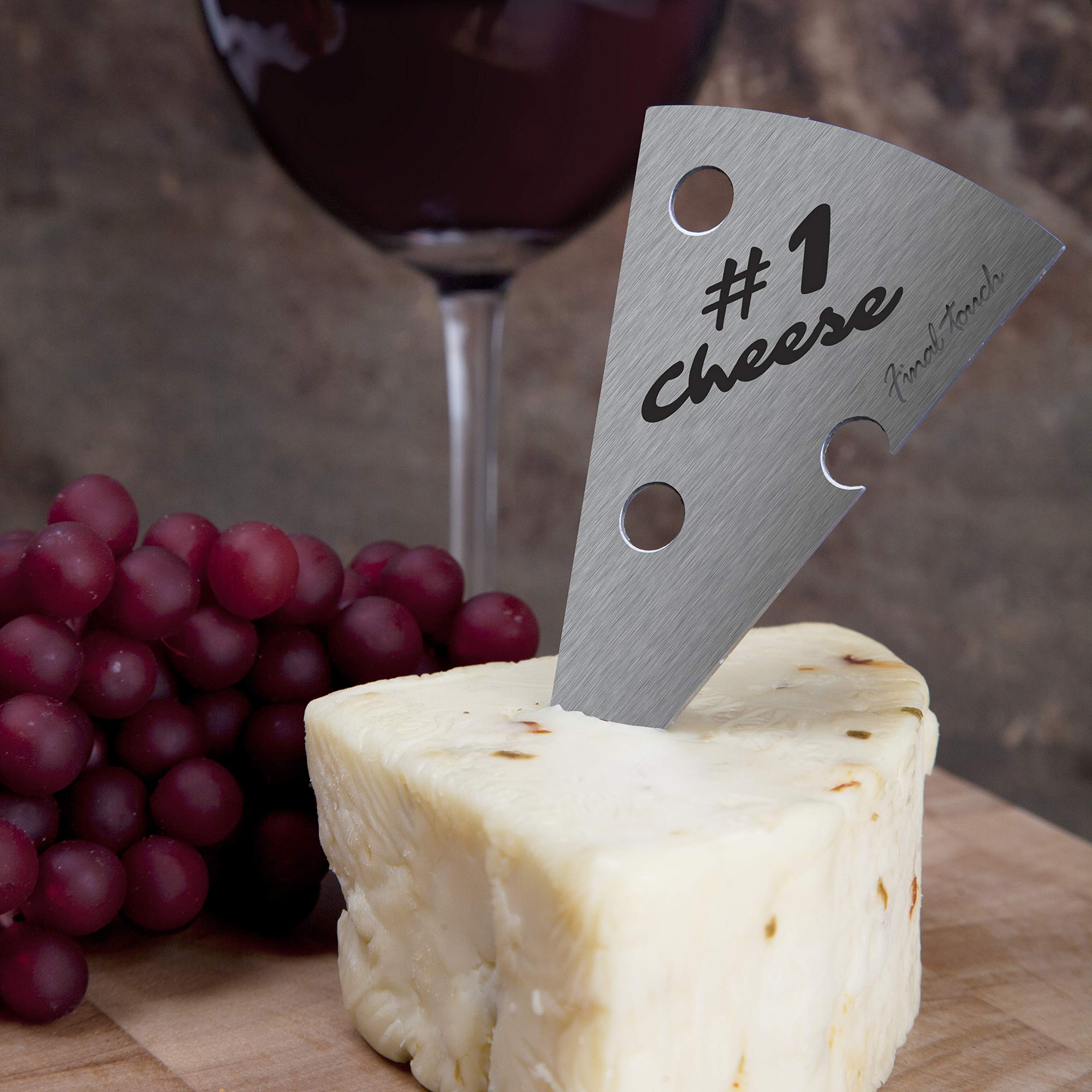 Final Touch Cheese Marker Set - Stainless Steel Cheese Labeling Tools with Non-Permanent Marker - Perfect for Cheese Boards, Charcuterie Platters & Wine Pairings - Professional Cheese Identification for Parties & Catering (FTA7080)