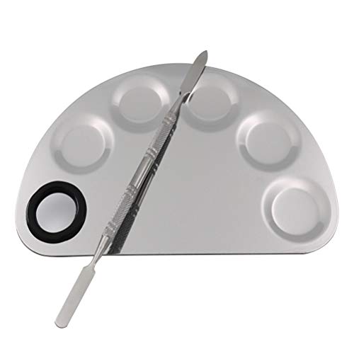 OSALADI 1 Semicircle Stainless Steel Watercolor Palette - Artist Paint Mixing Tray for Watercolors, Acrylics & Oil Paints - Perfect for Studio, Classroom & Outdoor Painting