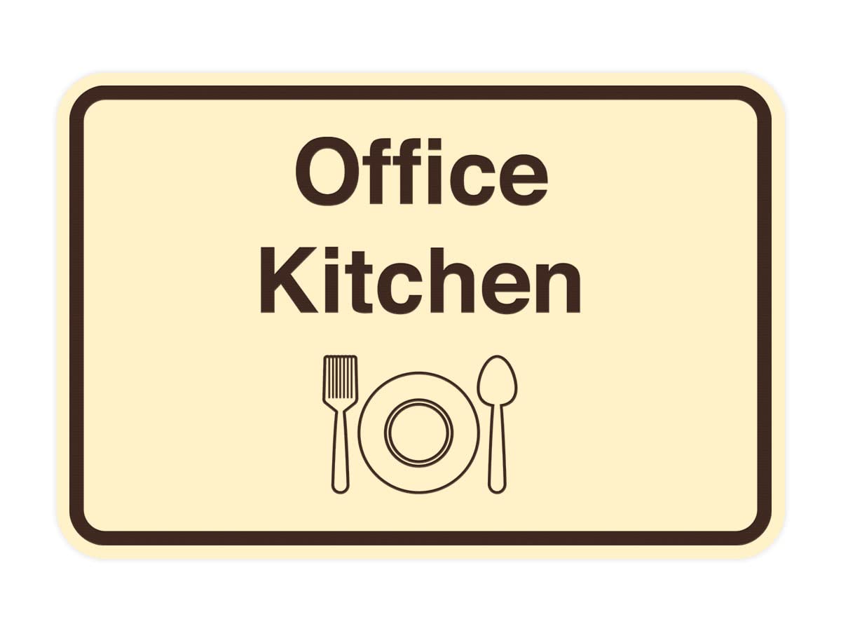 Vintage Framed Office & Kitchen Wall Sign - Large Rustic Home Decor for Farmhouse, Office, or Kitchen - Ivory & Dark Brown Wooden Plaque - Perfect for Gifts & Interior Design