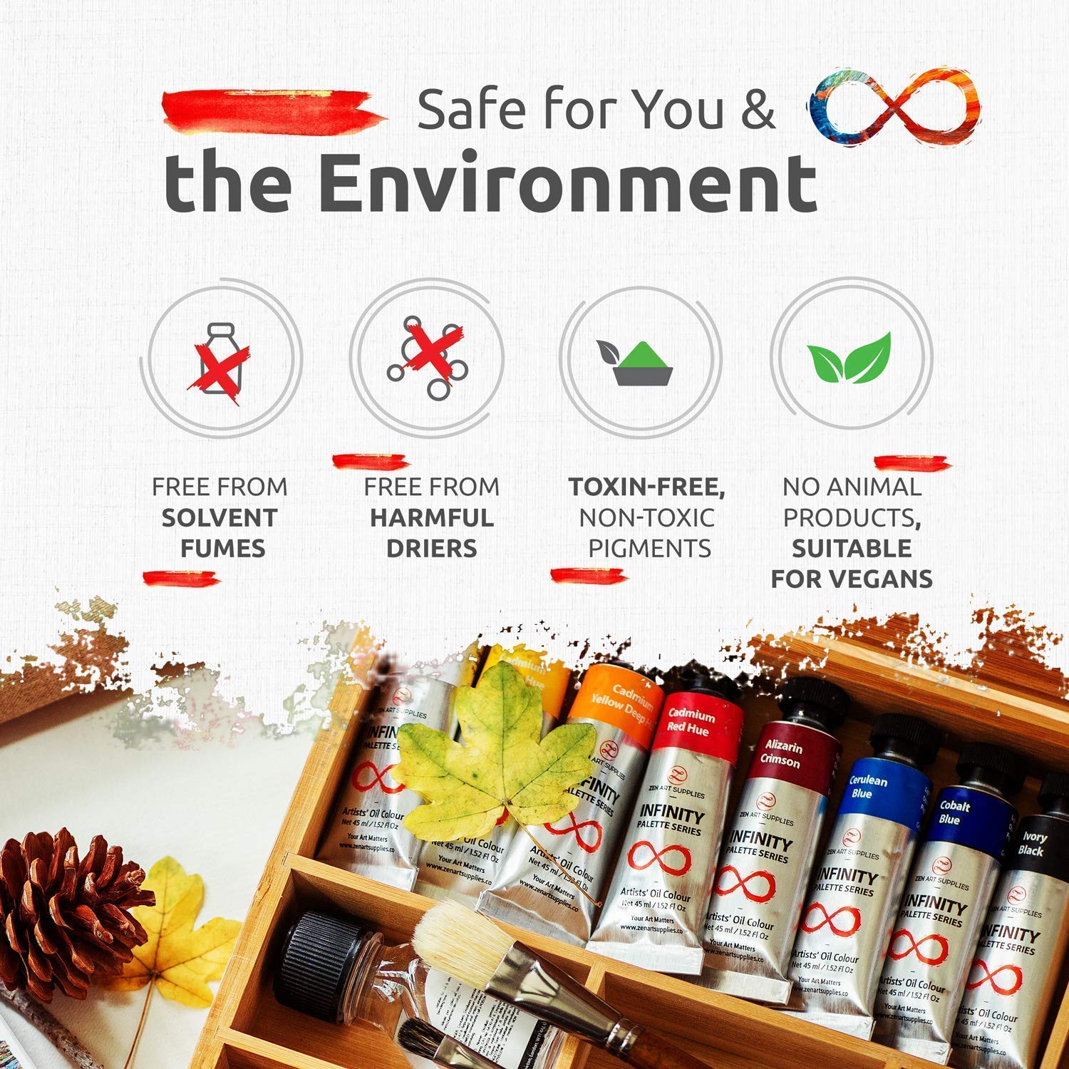 Premium Non-Toxic Oil Paint Set for Professional Artists - 12 Colors (3 x 8 x 45ml Tubes) - Portrait, Essential & Impressionist Palettes with High Pigment & Glossy Finish | Perfect for Studio Painting, Canvas Art & Landscape Masterpieces