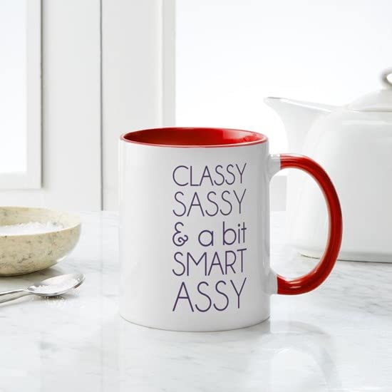 Classy Sassy & Smart 11oz Ceramic Coffee Mug (325ml) - Funny Novelty Gift for Office, Home & Coffee Lovers - Perfect for Tea, Hot Chocolate & Daily Use