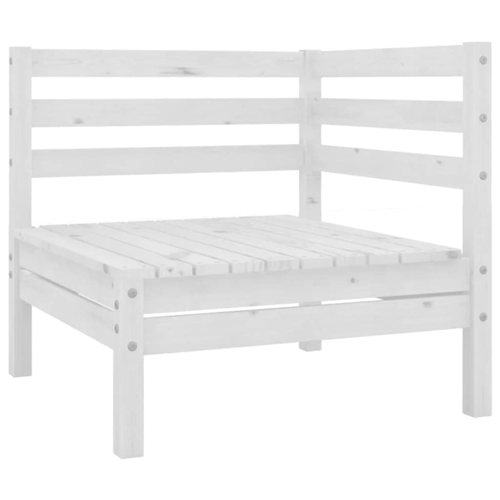 vidaXL 7-Piece Solid Pinewood Patio Lounge Set - Outdoor Garden Furniture with Wooden Sofa & Chairs (White) - Perfect for Backyard, Terrace, and Poolside Relaxation