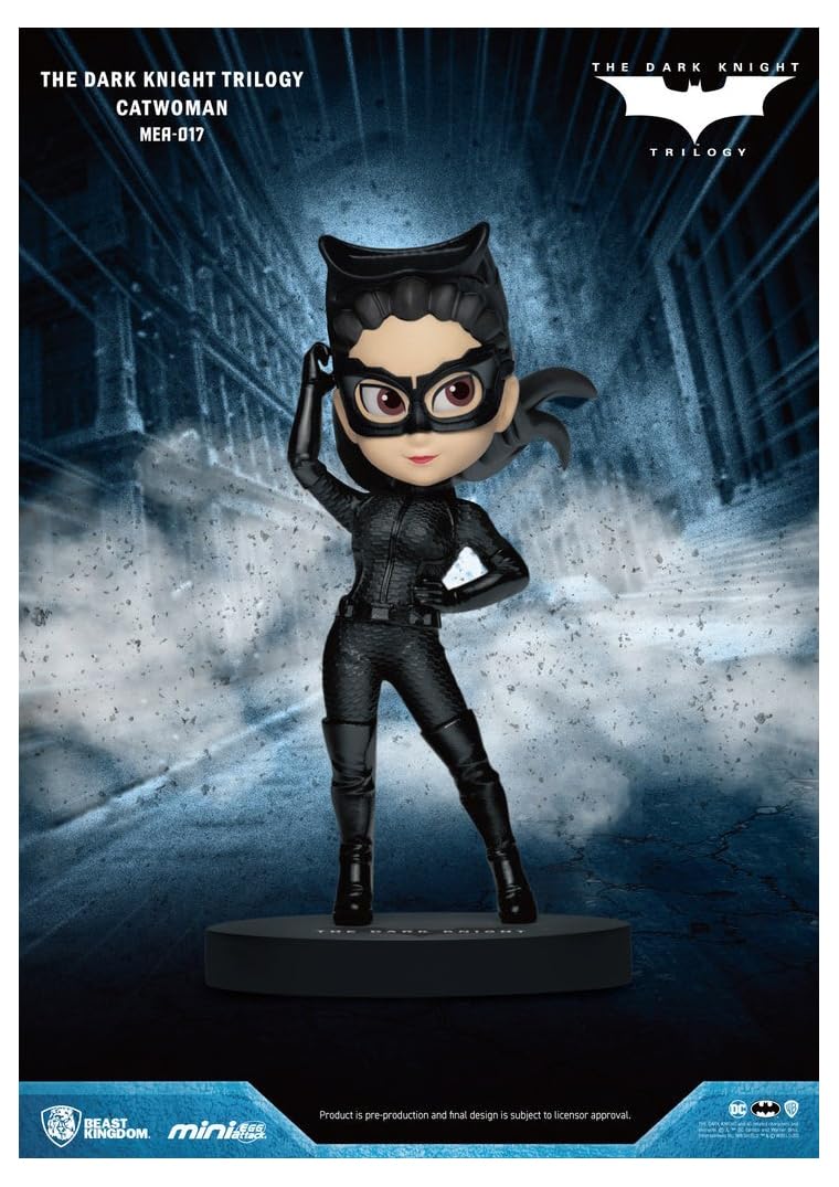 Beast Kingdom The Dark Knight Trilogy: Catwoman MEA-017 Mini Egg Attack Action Figure - Collectible DC Comics Movie Toy for Display & Gifts