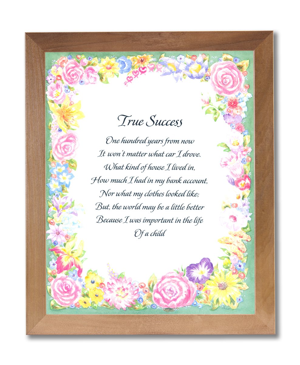 Inspirational Success Poem Wall Art - Motivational Framed Print for Home & Office Decor | Perfect for Living Room, Bedroom, or Workspace