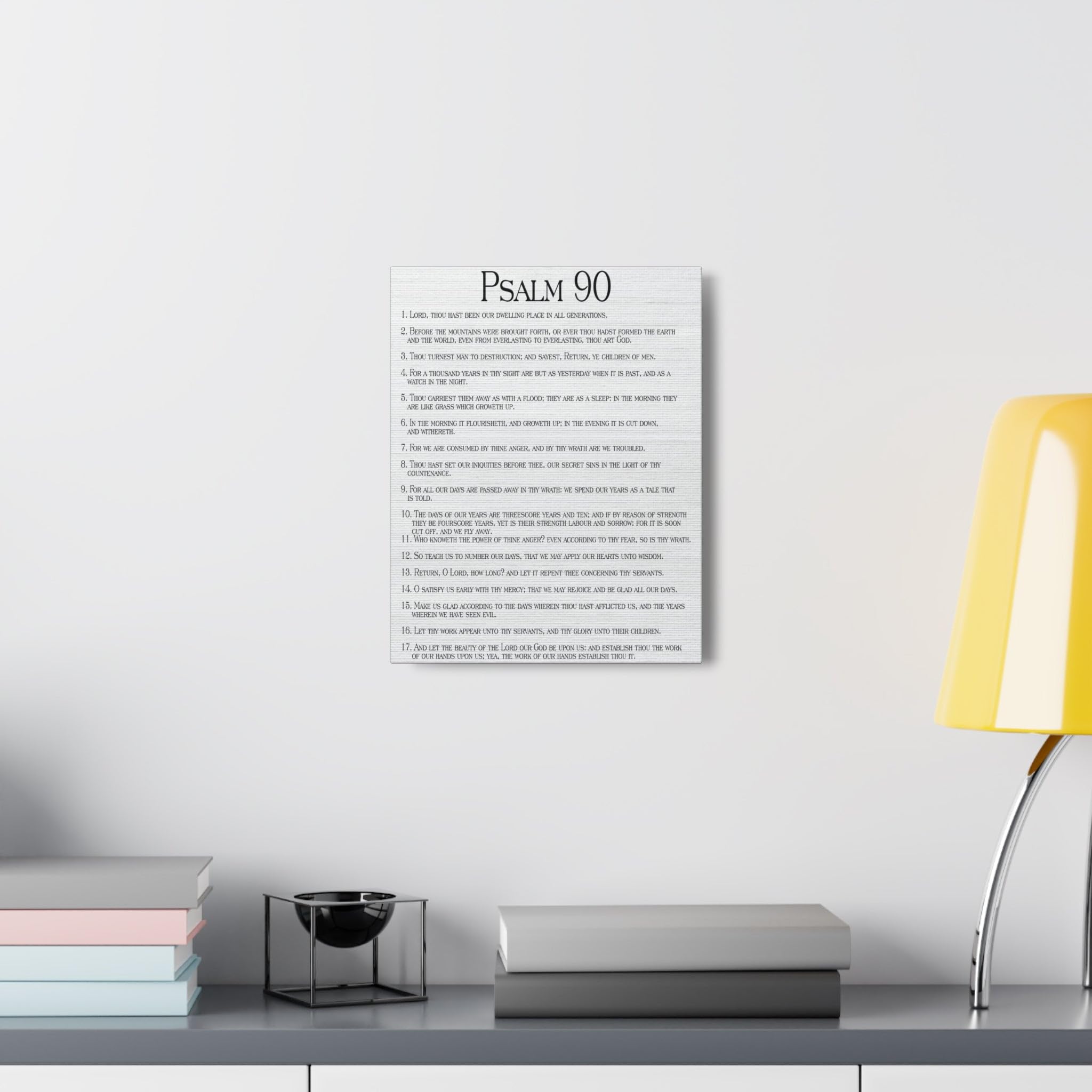 Bible Verse Canvas Wall Art - Psalm 90 'How Time Flies' Christian Scripture Print - Inspirational Religious Home Decor for Living Room, Bedroom & Church