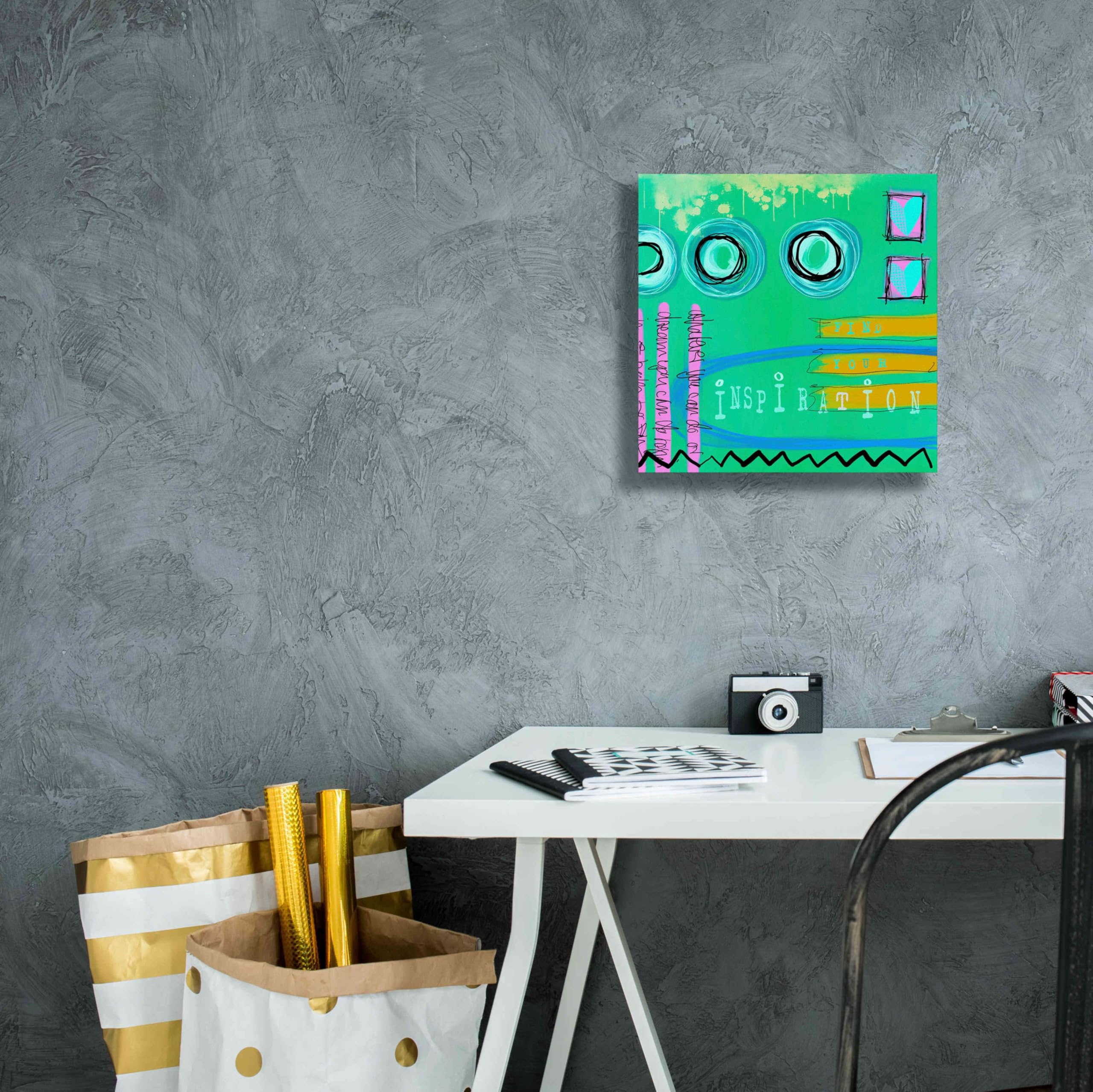 Abstract Inspiration Graffiti Wall Art by Andrea Haase - 12x12 Inch Giclee Canvas Print - Perfect for Living Room, Bedroom & Office Decor