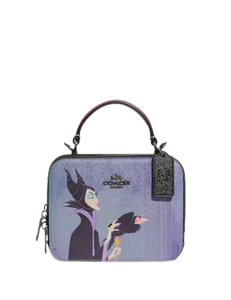 Coach Disney X Coach Box Crossbody Bag with Maleficent Motif - Stylish Mini Purse for Women, Fashionable Shoulder Bag for Daily Use, Date Night & Disney Theme Parties