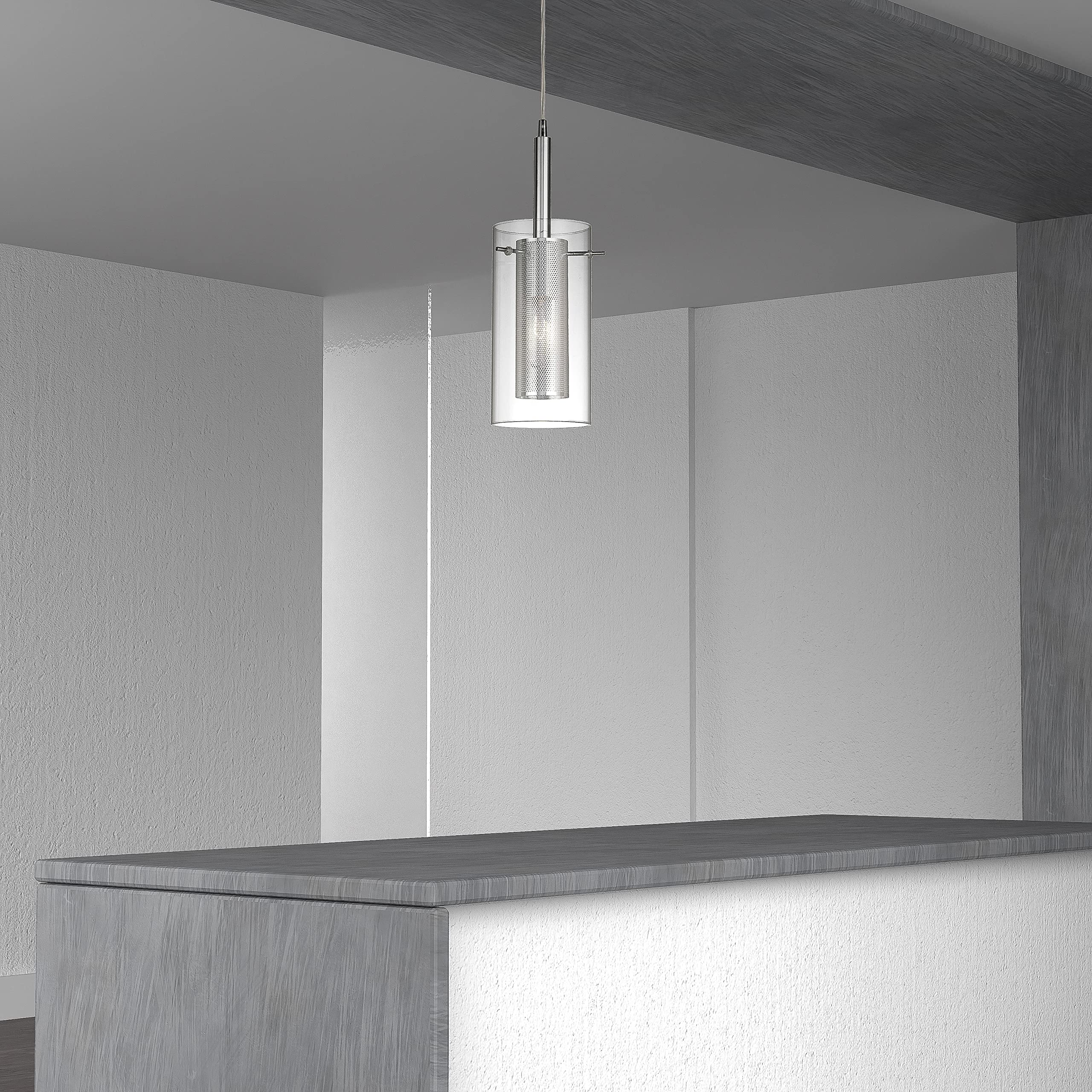 Dainolite 30961-CM Percy 1-Light Modern Dimmable Pendant Light Fixture - 5.5
