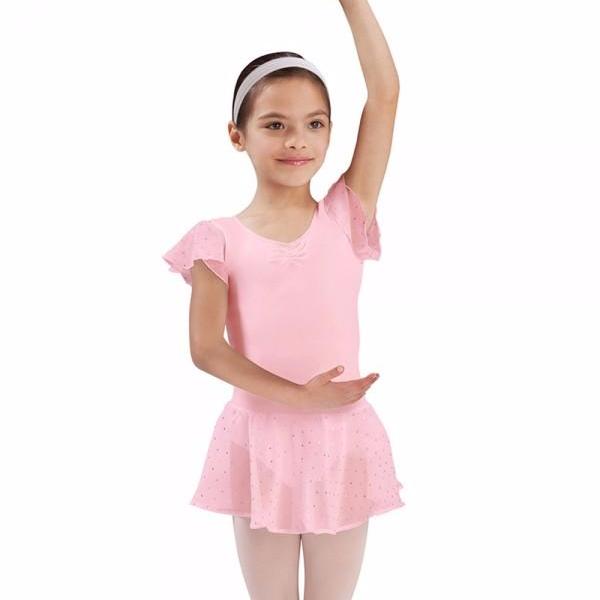 Bloch Candy Pink Sequin Georgette Skirt for Girls - Sparkly Dance Skirt for Ballet, Jazz, Competition & Performance - Perfect for Recitals, Costumes & Special Occasions