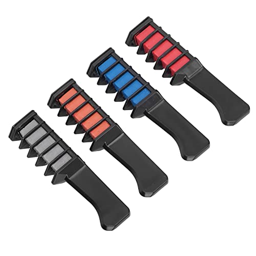 Bright Temporary Hair Chalk Set - 4 Vibrant Colors (Orange, Gray, Rose Red, Blue) for Women & Girls | Perfect for Parties, Festivals, Cosplay & Special Events