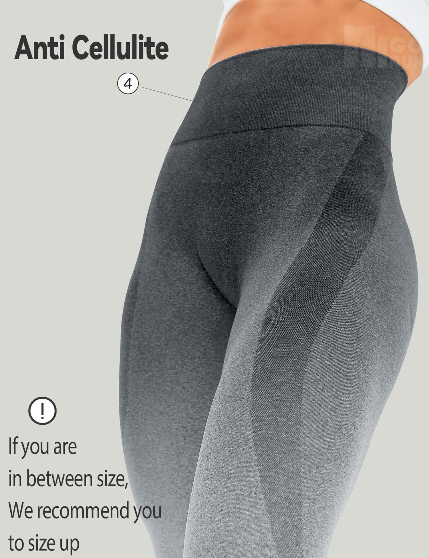 HIGORUN Women's High Waist Seamless Leggings - Smile Contour Yoga Pants for Workout, Gym & Running - Comfortable Tummy Control Fitness Leggings for Women (Perfect for Yoga, Pilates & Daily Wear)