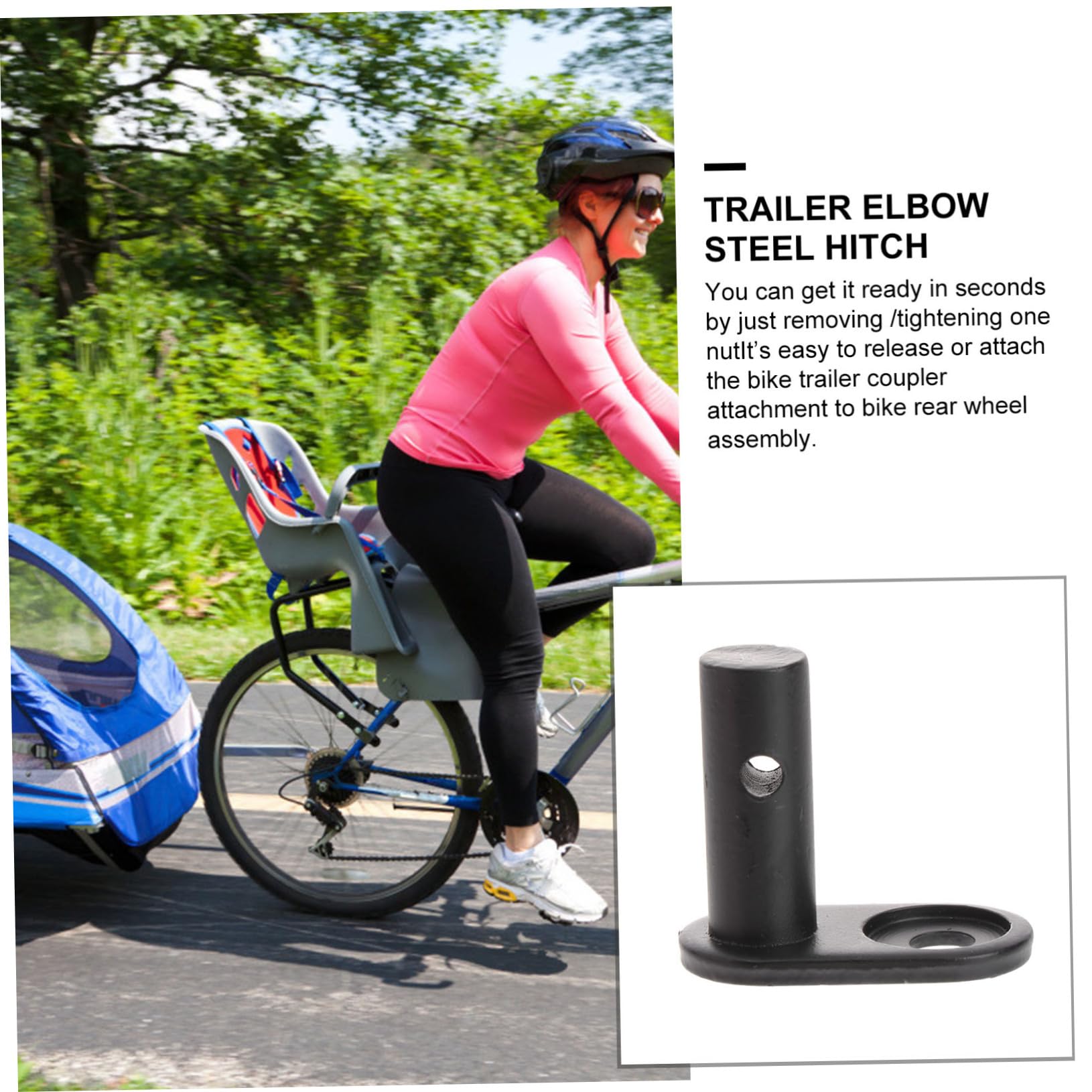 Balacoo Bike Hitch Adapter - Angled Coupler for Bike Strollers & Trailers | Secure Bike Traction Head Attachment | Compatible with Baby Trailers & Pet Carriers | Perfect for Family Cycling, Outdoor Adventures & Commuting