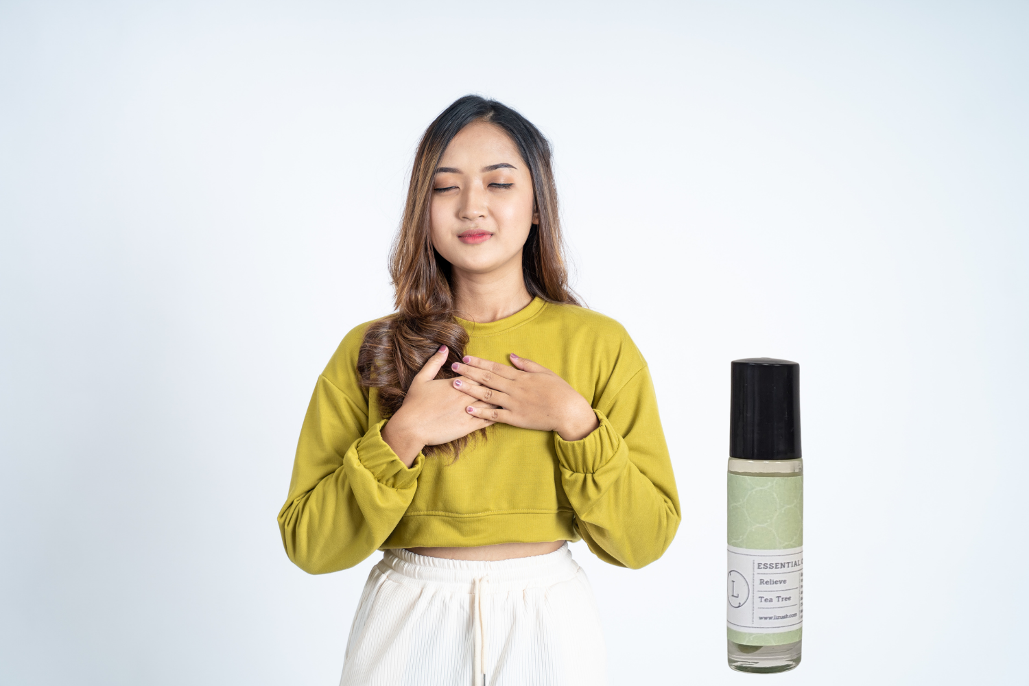 5-Piece Essential Oils Roll On Set with Healing Crystals | Aromatherapy for Stress Relief, Sleep & Meditation | Perfect for Home, Office & Travel Use