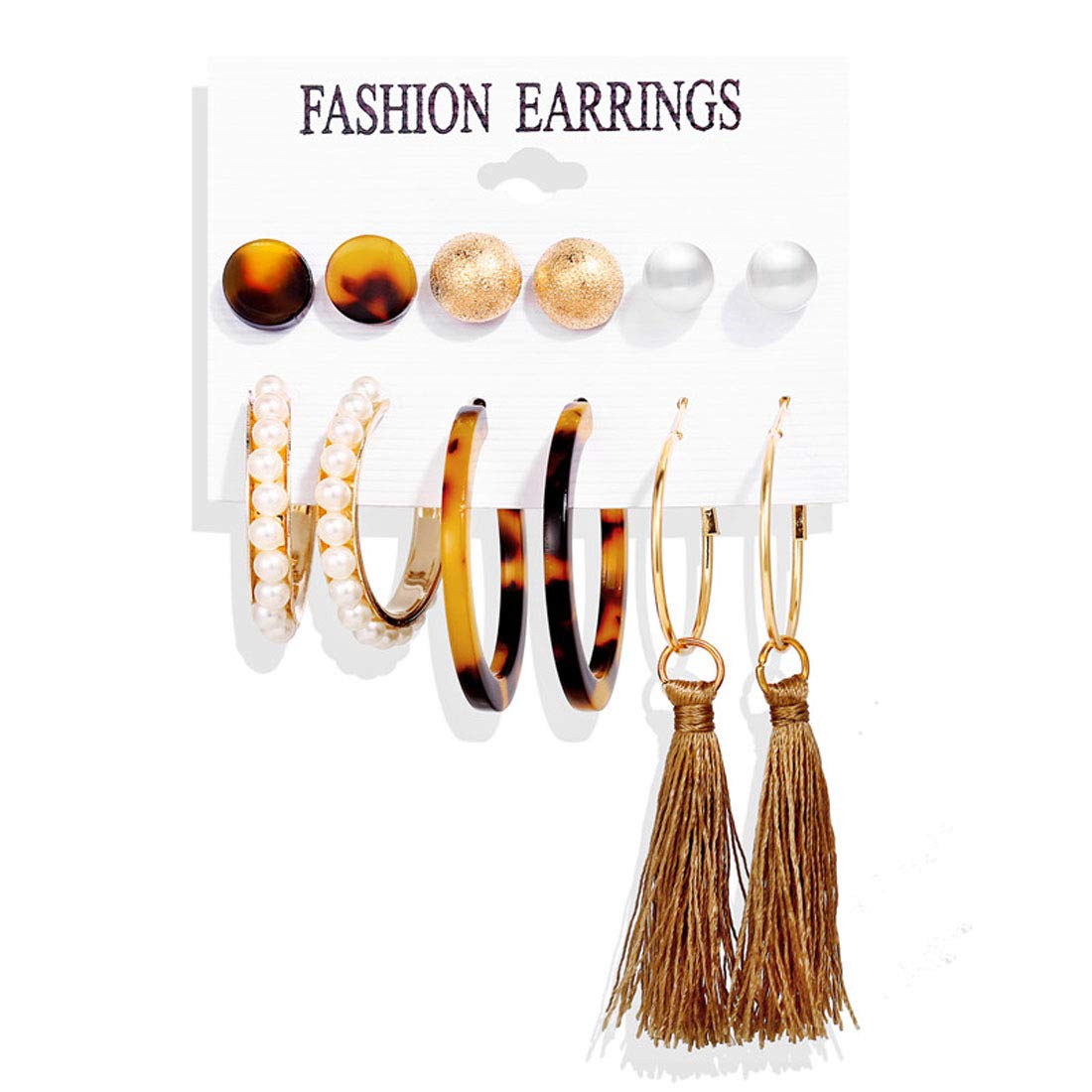 Trendy Pearl Earrings for Women - 6 Pairs Multi-Design Stud & Dangle Earrings Set (JG-PC-ERG-176) | Perfect for Parties, Weddings & Everyday Wear